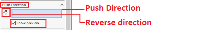 معرفی آپشن های موجود در قسمت Push Direction  ابزار Deform به روش Surface Push